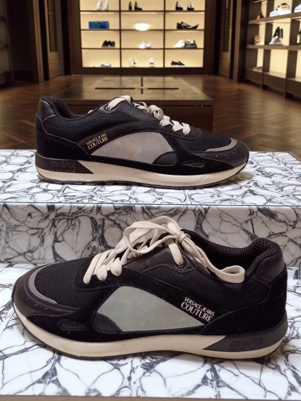 New Versace Jeans Couture Black Men's Size 11 Fashion Forward Sneakers